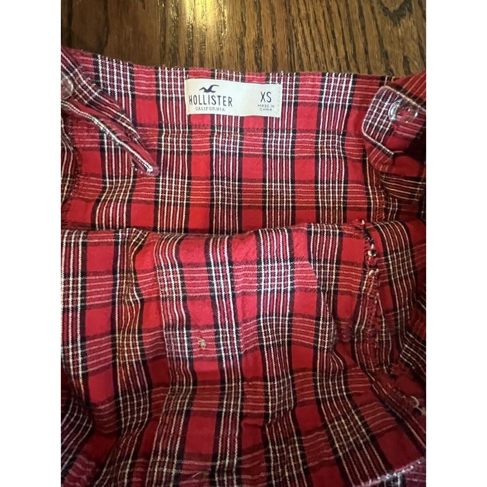 Hollister Black & Red Plaid Cotton Dress Women's size XS - Picture 6 of 7